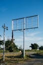 Gray Metal Utility Pole