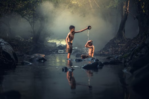 Free stock photo of people, water, friends, fog
