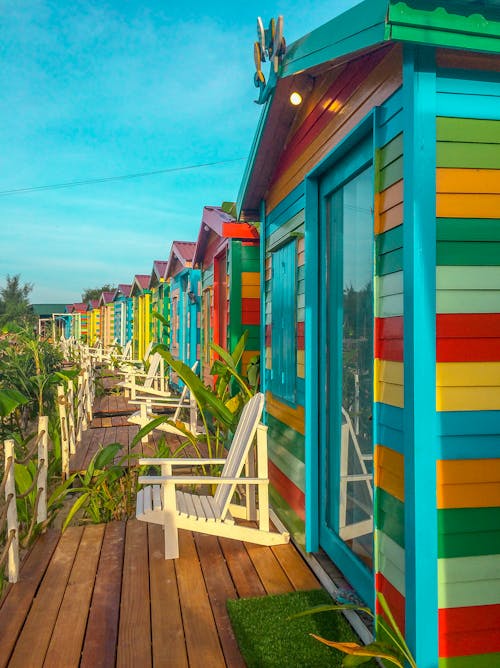 Free Multicolored Wooden Houses Stock Photo