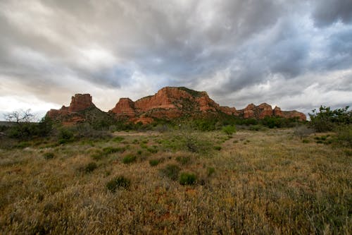 Bell Rock and Courthouse Butte Under a Dramatic Sky