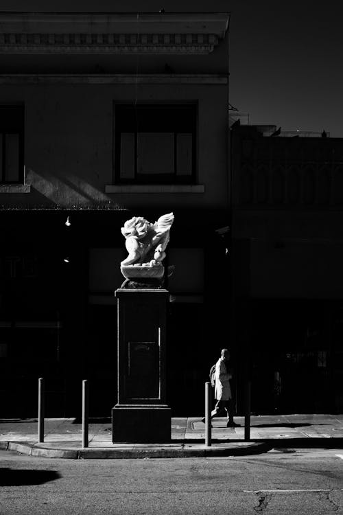 Grayscale Photography Of Statue