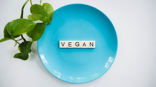 Scrabble Tiles in Blue Ceramic Plate