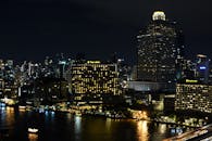 探索曼谷充满活力的夜间天际线，欣赏沿河发光的建筑，感受这座城市的繁华精神