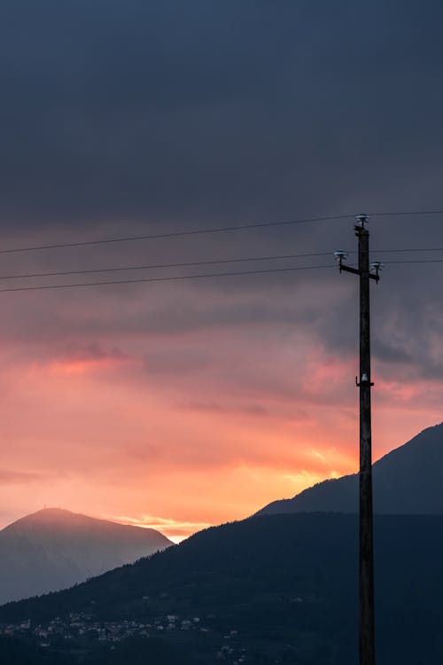 Silhouette of Electric Post