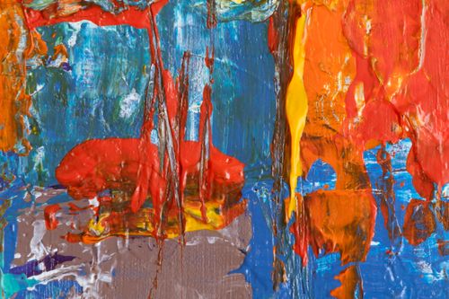 Free Colorful abstract painting with vibrant textures and bold brushstrokes. Stock Photo