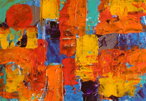 Orange Und Blaue Abstrakte Malerei