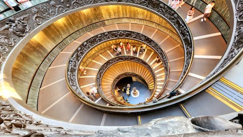 The spiral staircase in the vatican is very beautiful