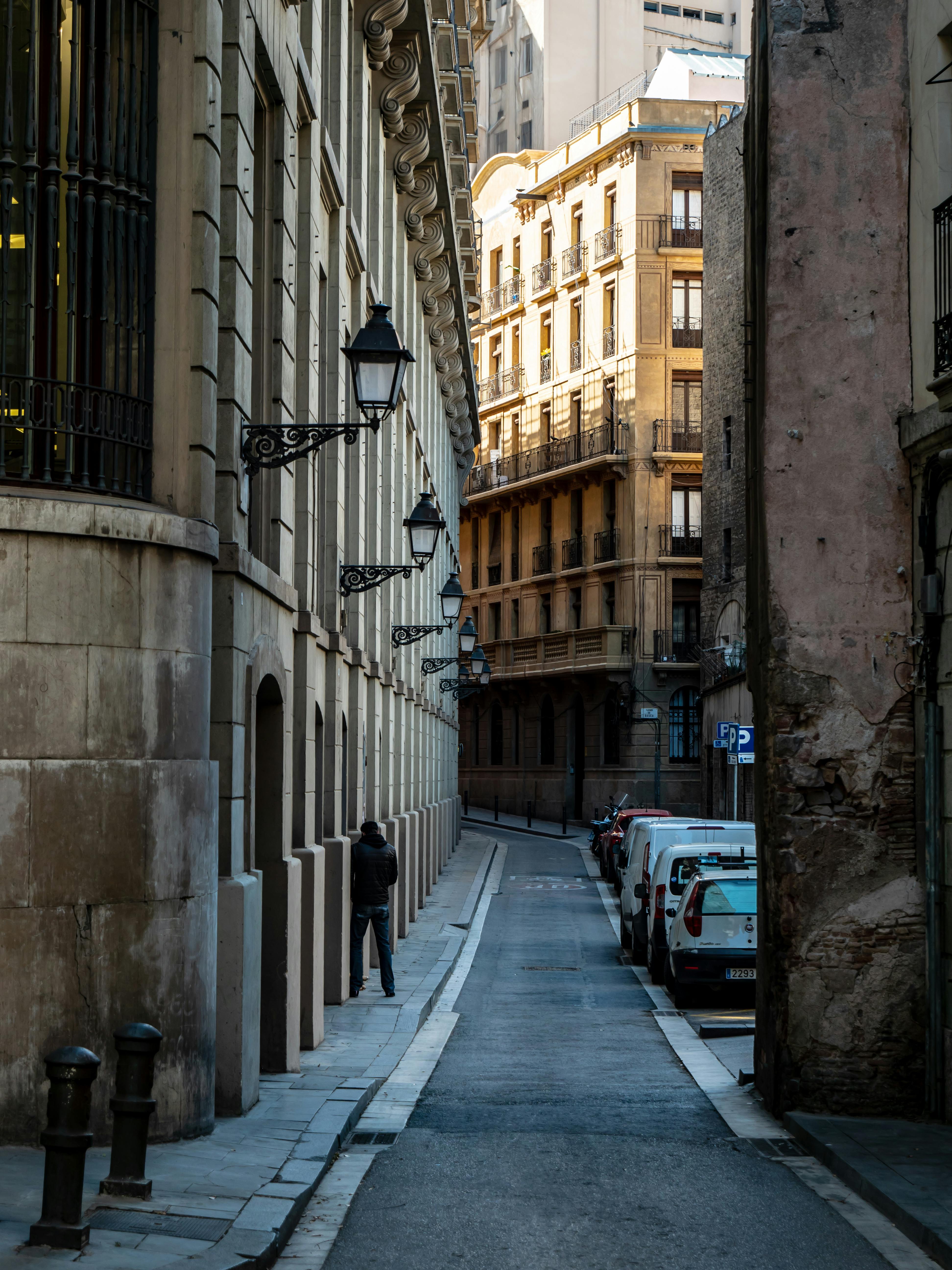 Free stock photo of apartment buildings, barcelona, narrow