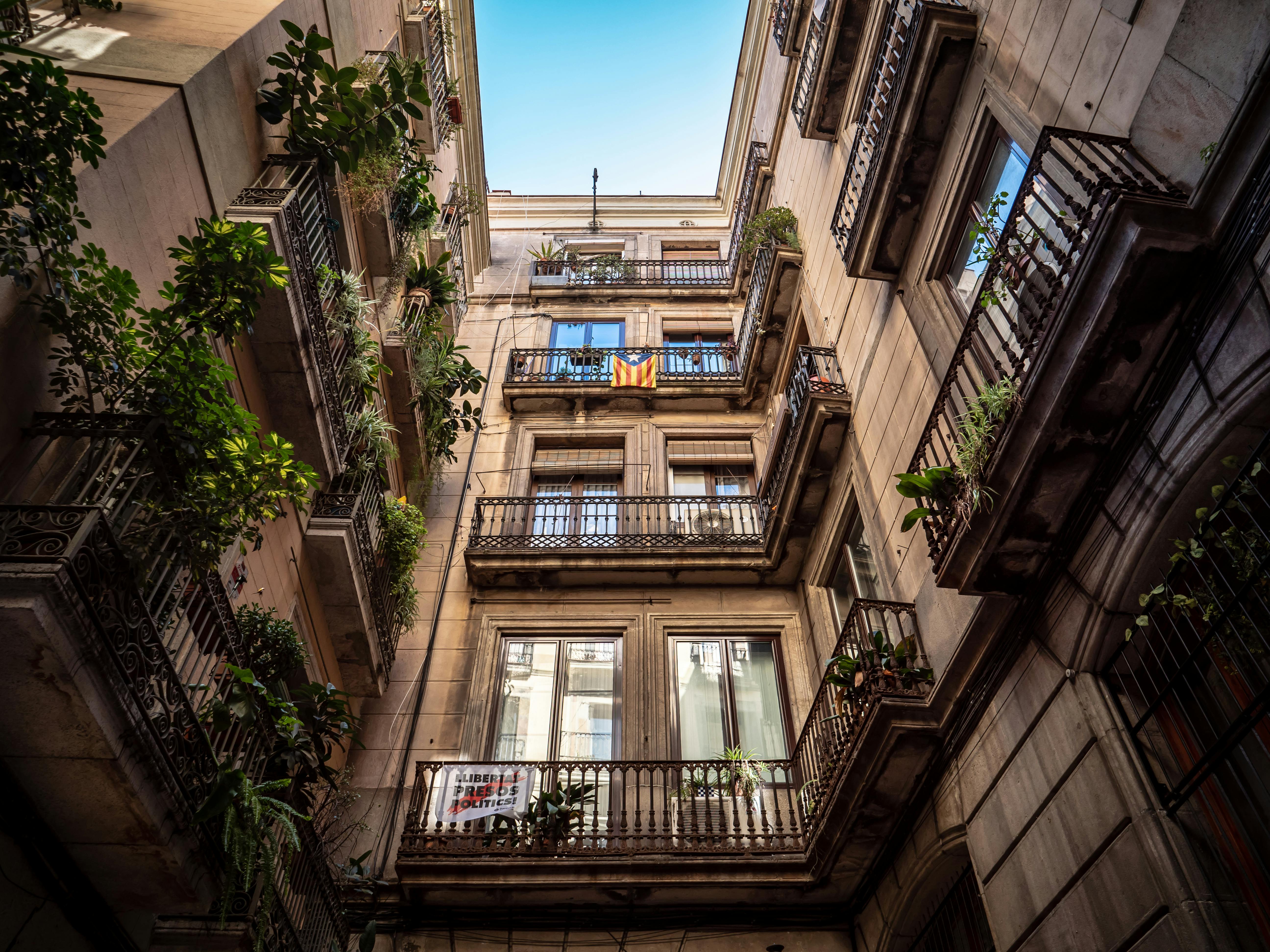 low angle photography of brown building