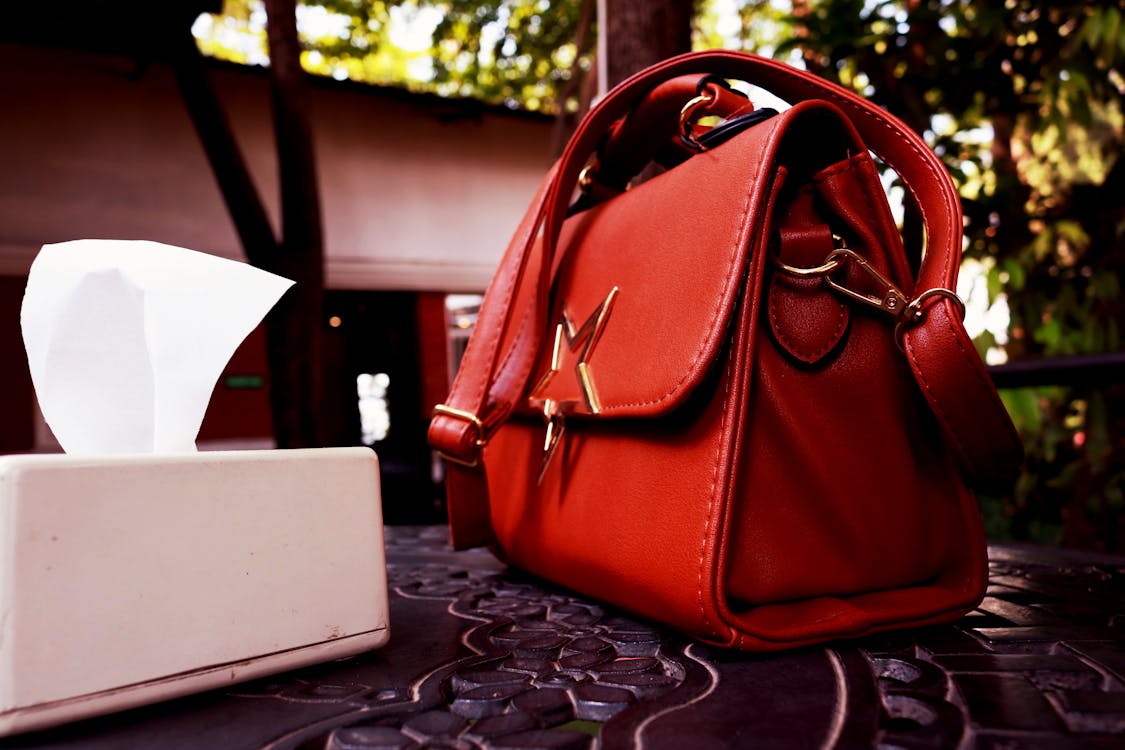 Free Red Leather Bag Stock Photo