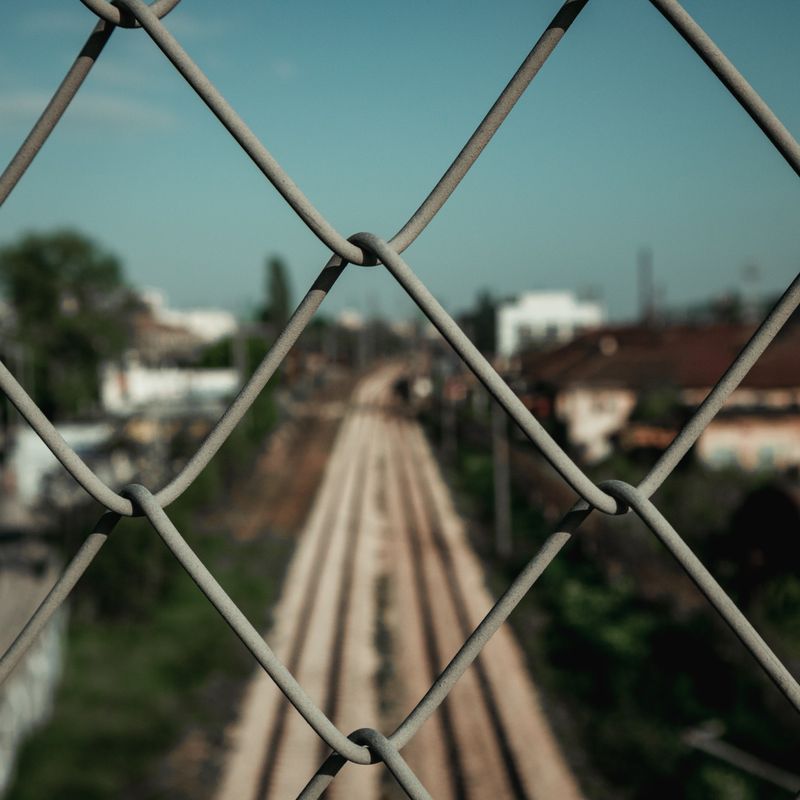 Chain link fence residential yard