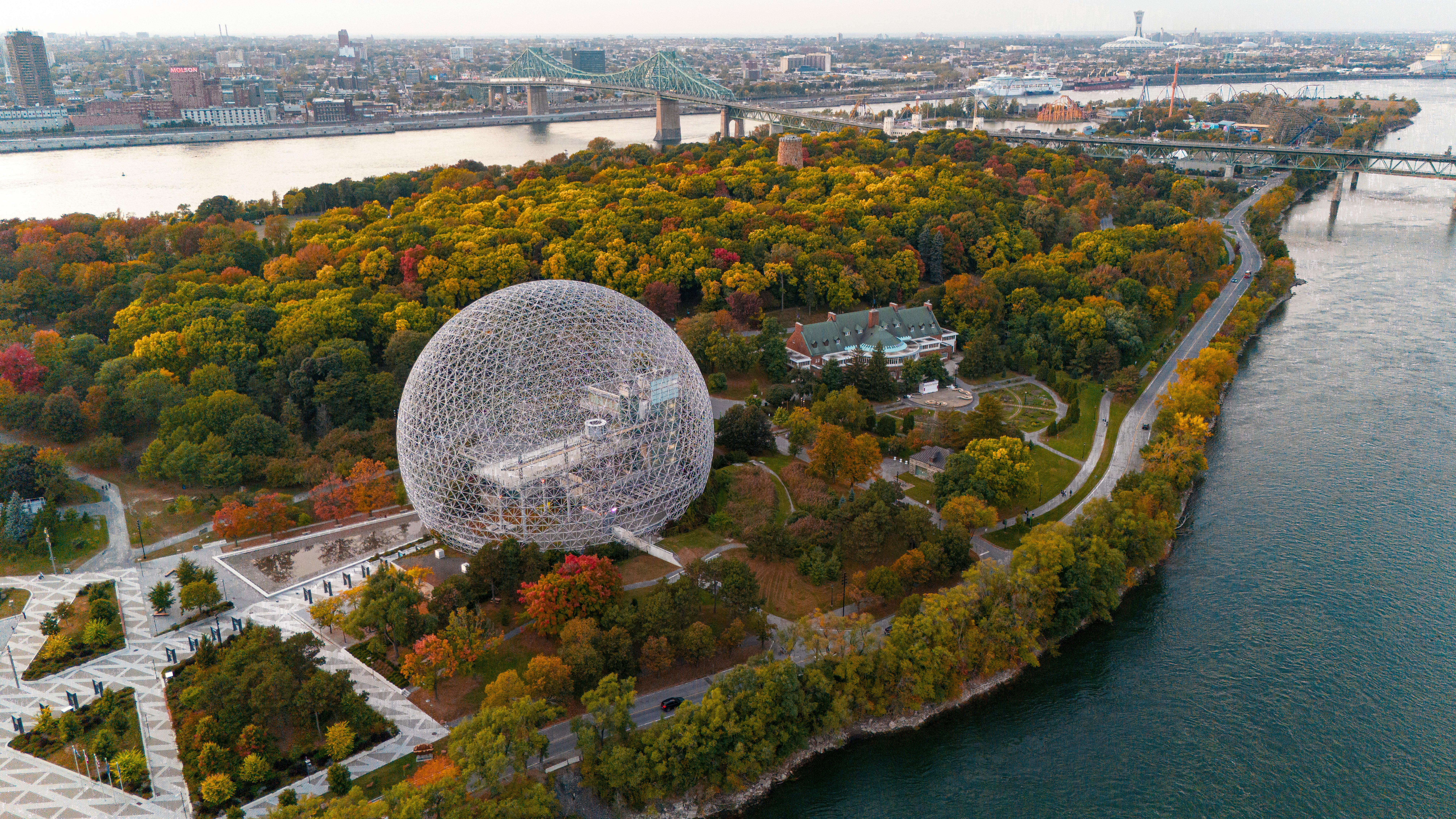 building of the biosphere environment museum in montreal in canada