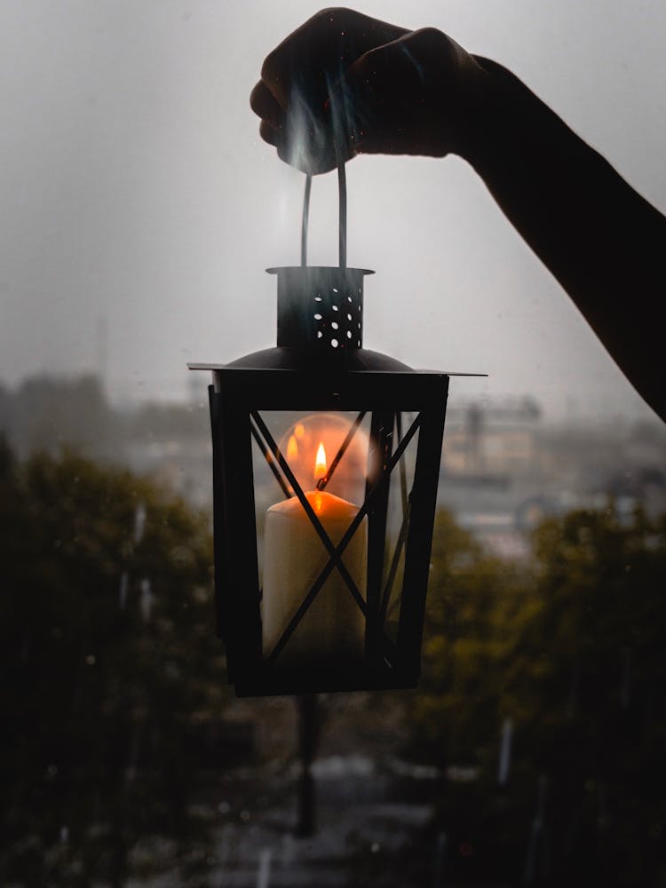 Black Candle Lantern