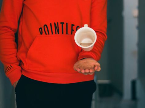 Person Catching White Mug