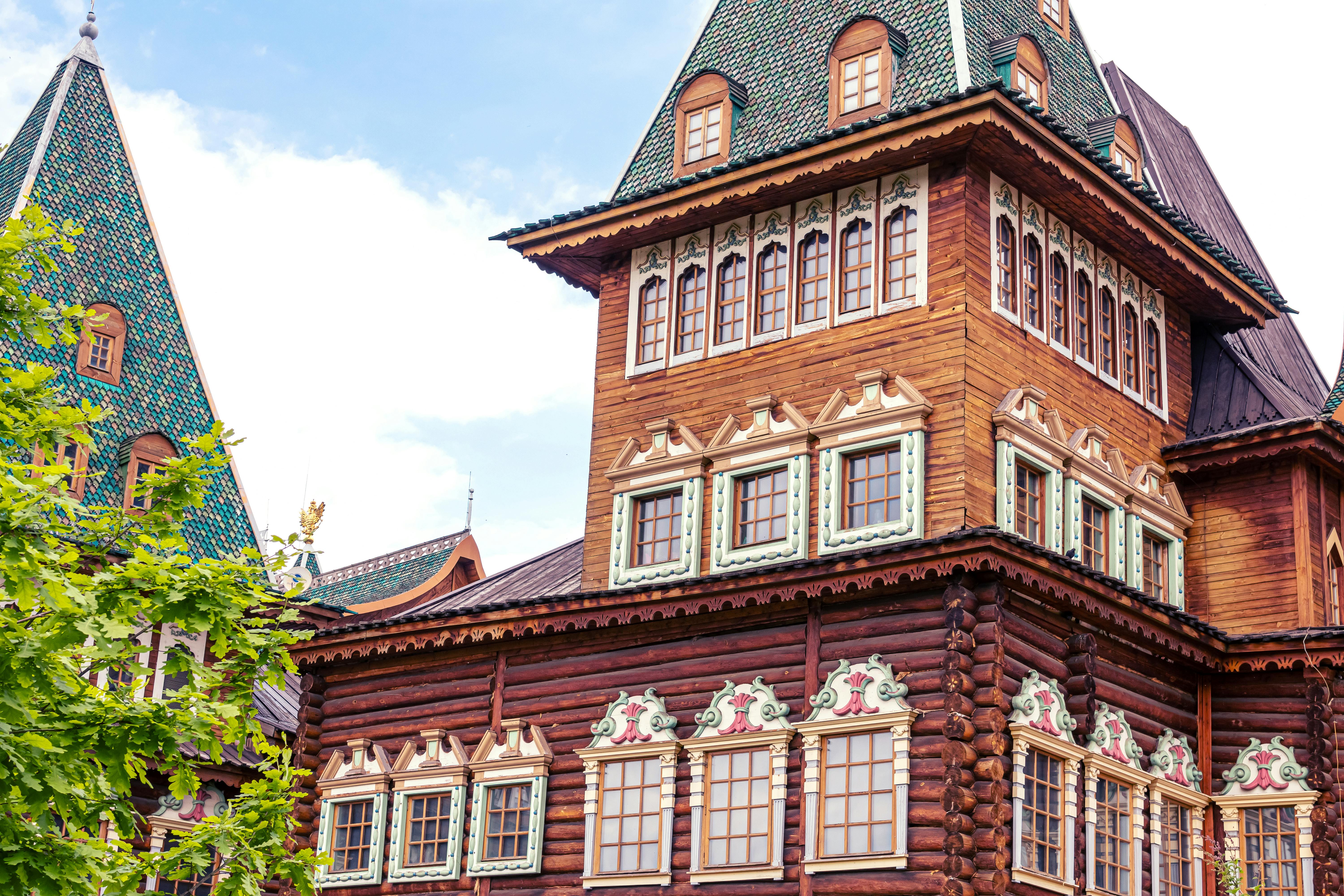 Brown Wooden 2-storey House