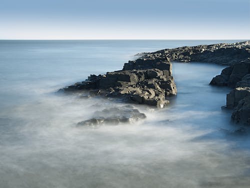 岩石, 海, 長時間曝光 的 免費圖庫相片