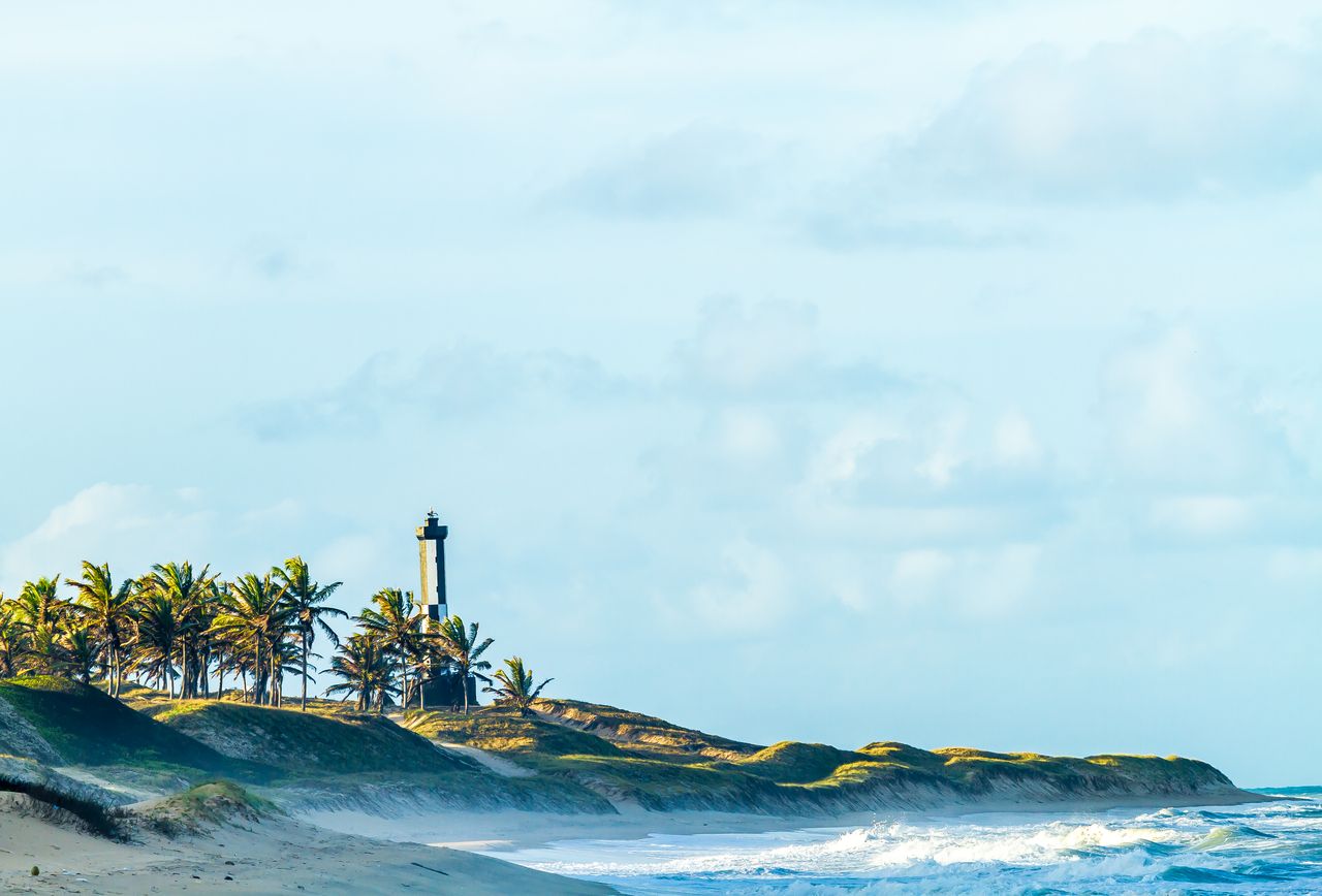 picturesque view of a lighthouse by the sea at ba a formosa brazil pea