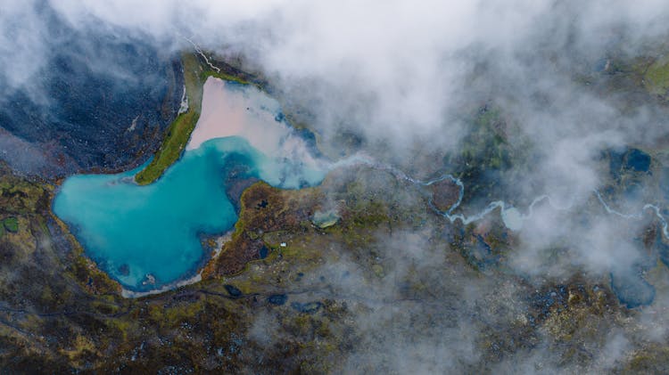 Aerial Photography Of Lake And River