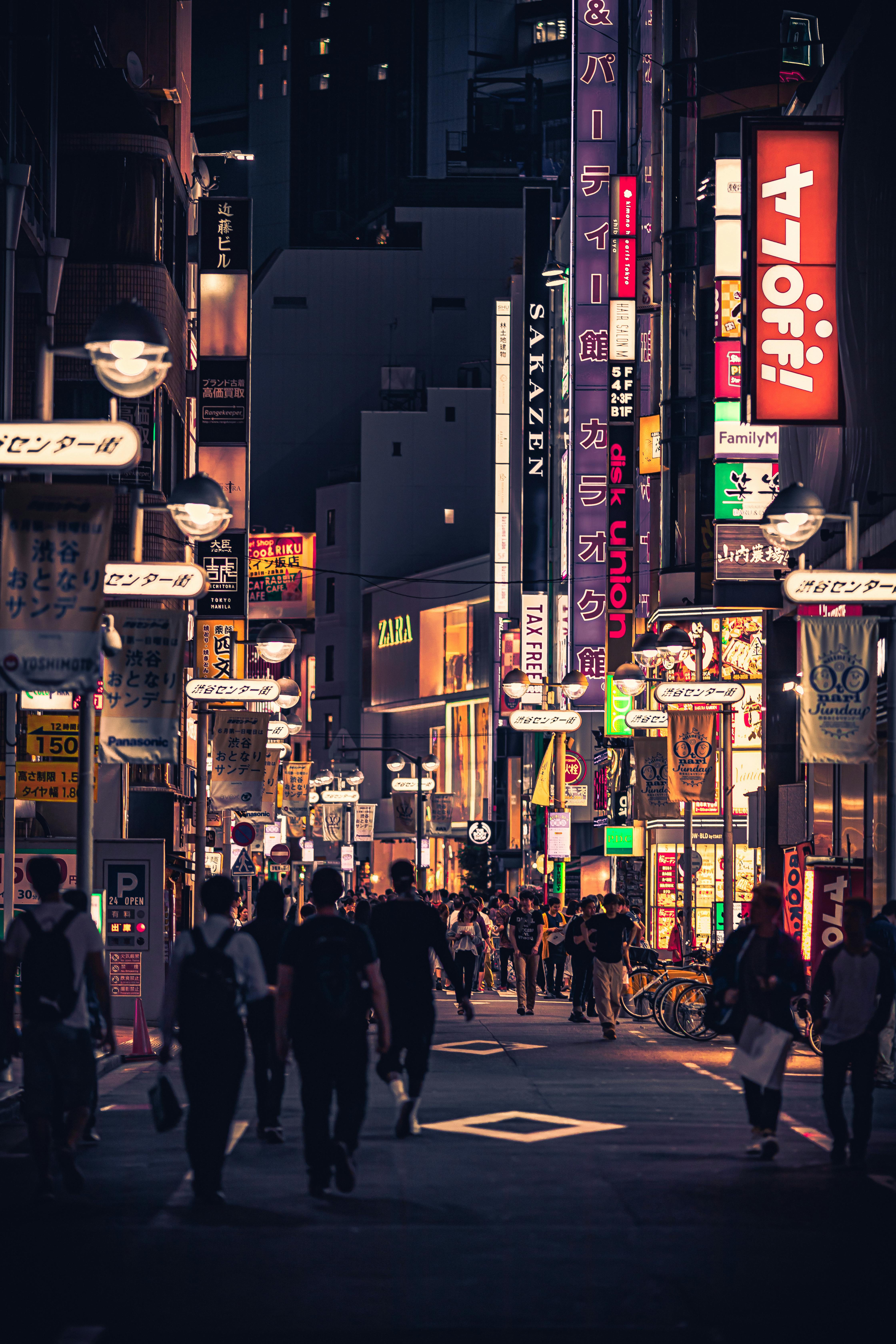 Hình nền : Tokyo, đường, các tòa nhà, những người, tối 2808x1872 - wallup -  1058009 - Hình nền đẹp hd - WallHere