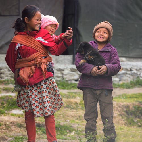 Free Three Children Smiling Stock Photo