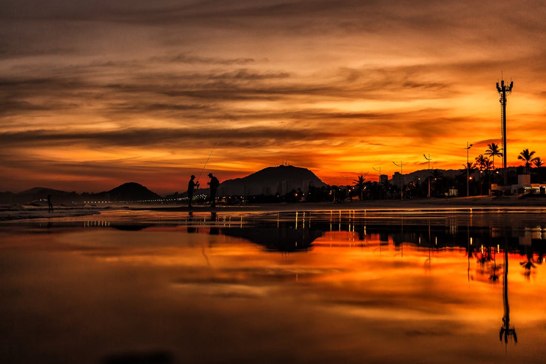 Silhouette of Mountain during Golden Hour