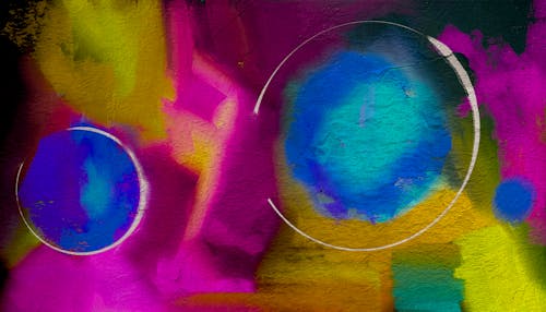 Abstract painting with circles and circles