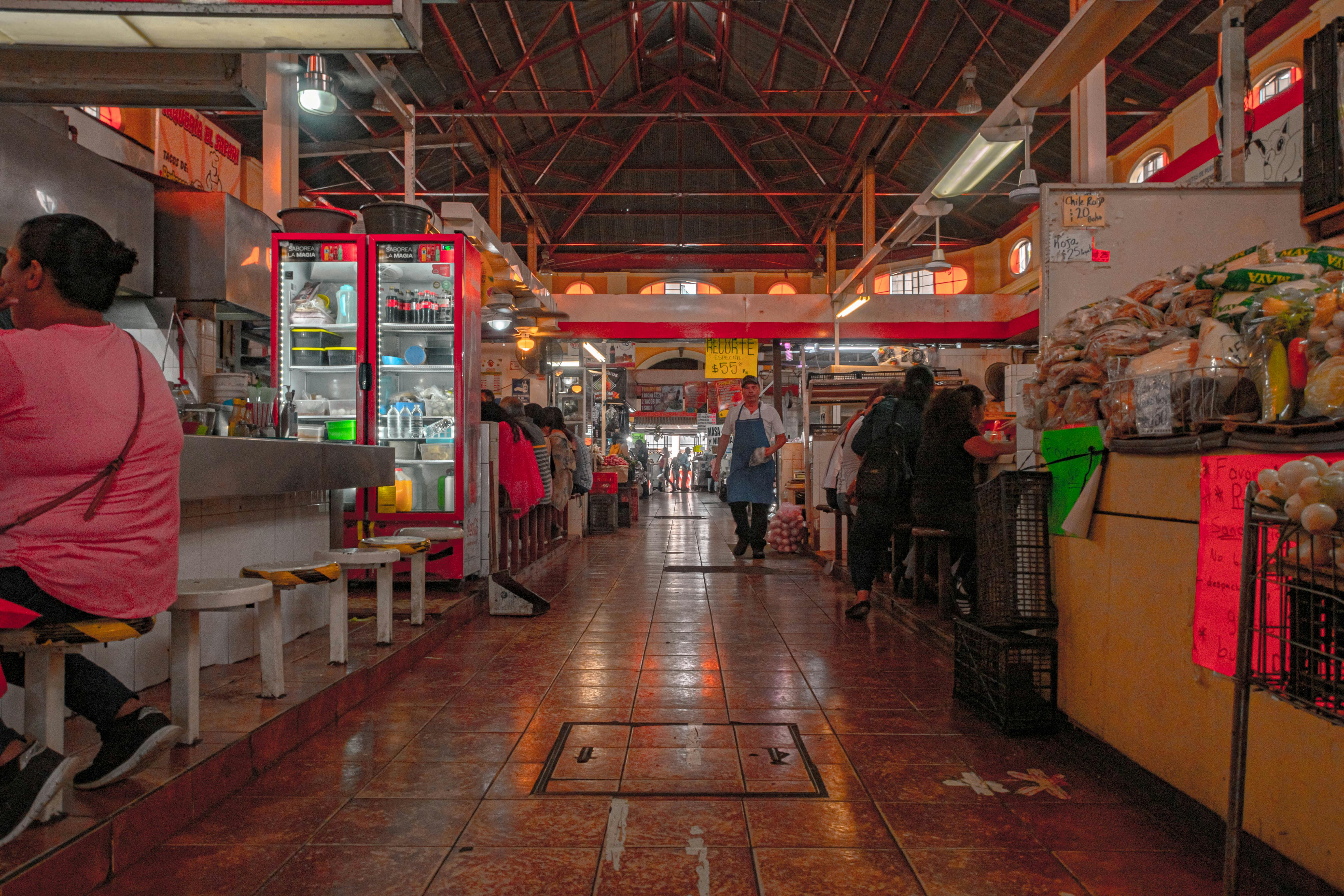 people on a food market