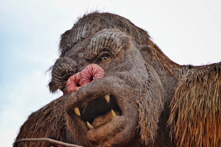 A Giant Gorilla Straw Statue In Chiang Mai, Thailand