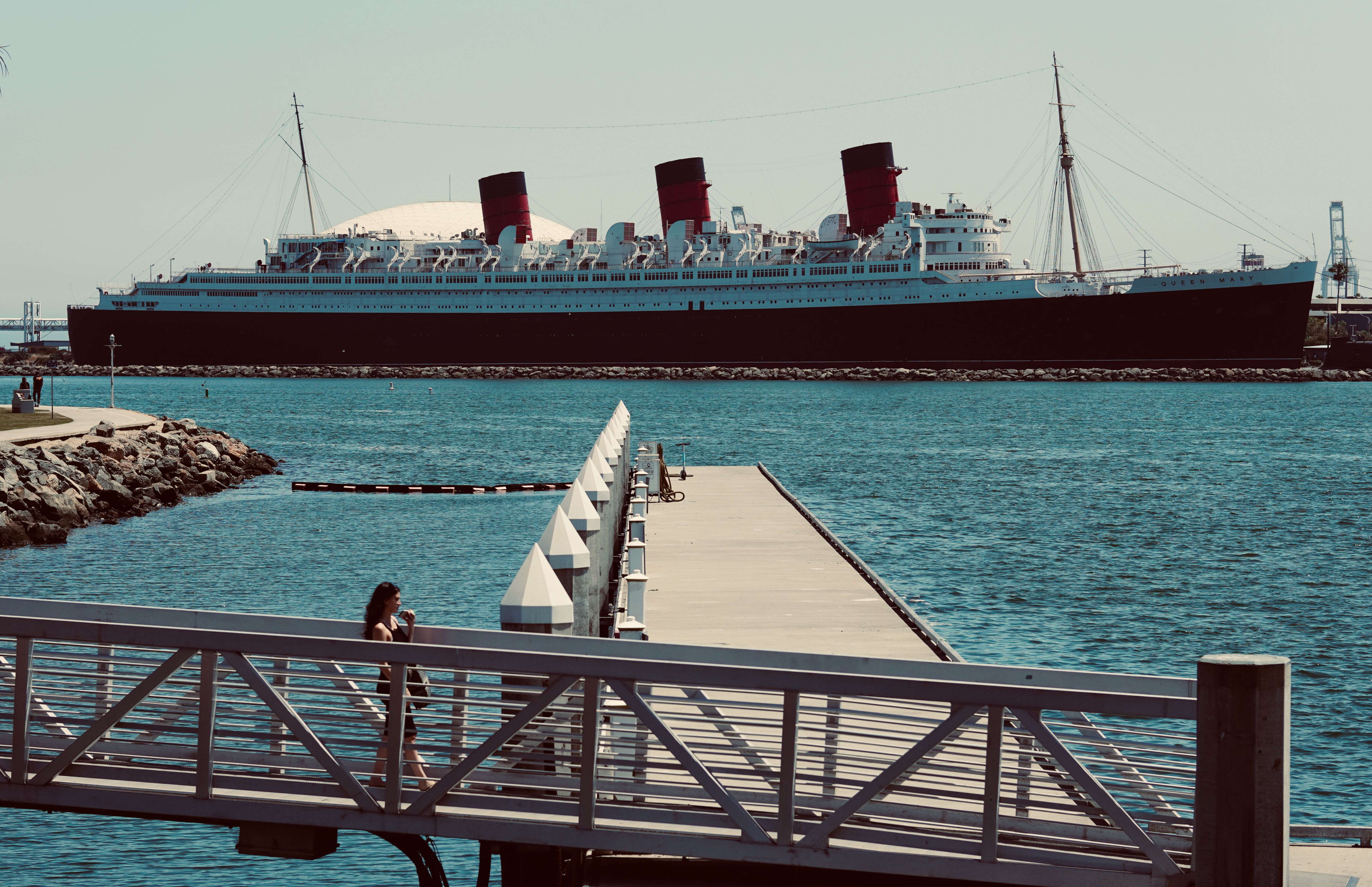 Free Queen Mary Ship Moored Stock Photo
