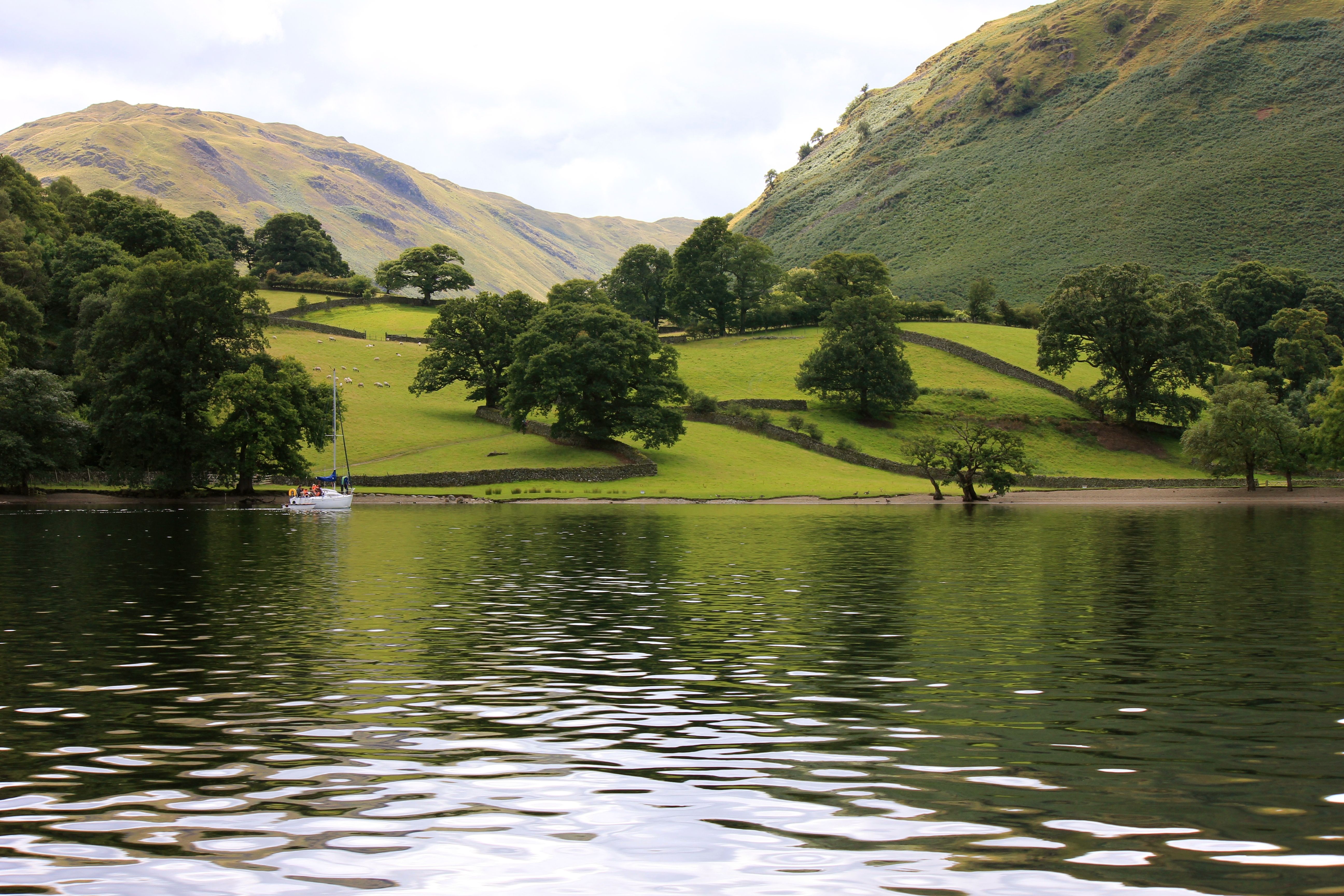 Scenic View of a Body of Water and Green Hills · Free Stock Photo