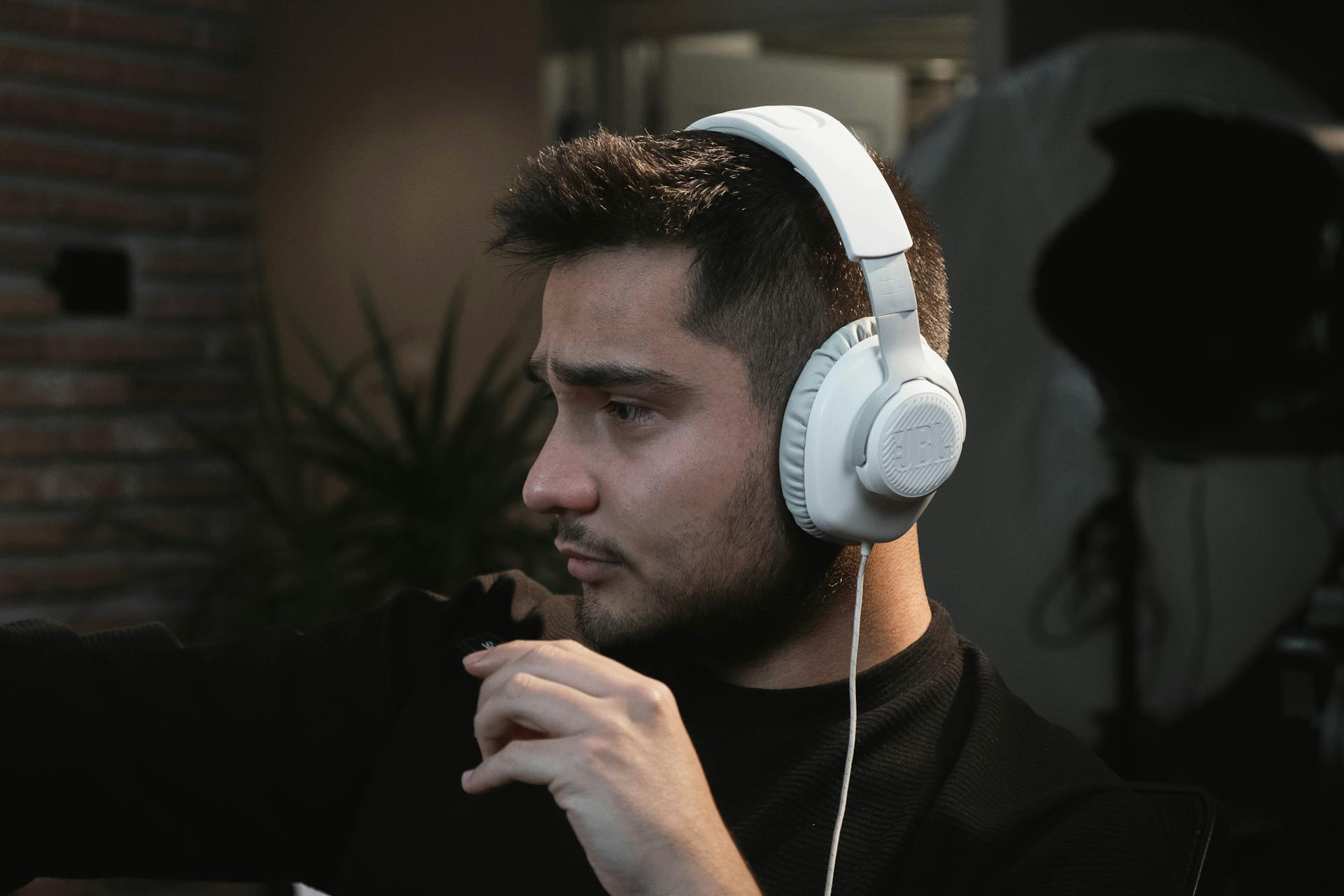 Radio Host with Headphones on his Head