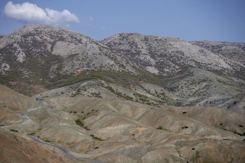 Free Stunning view of the mountain range in Elazığ, Türkiye with winding roads and clear blue sky. Stock Photo