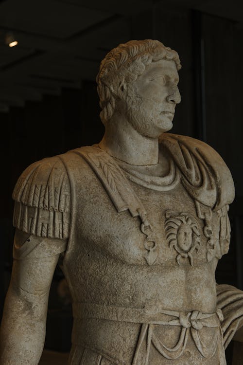 Statue of the magnificent roman emperor Hadrian in Troy Museum Çanakkale
