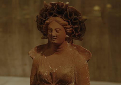 Woman statue made of clay in Troy Museum