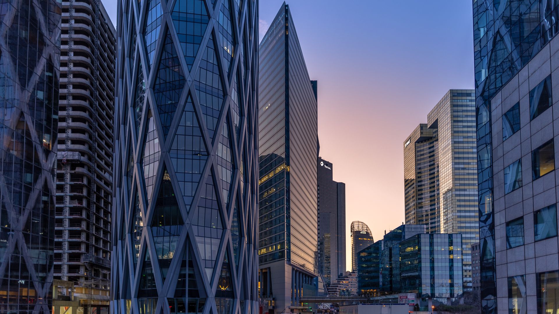 Office towers of the Paris La Defense business district