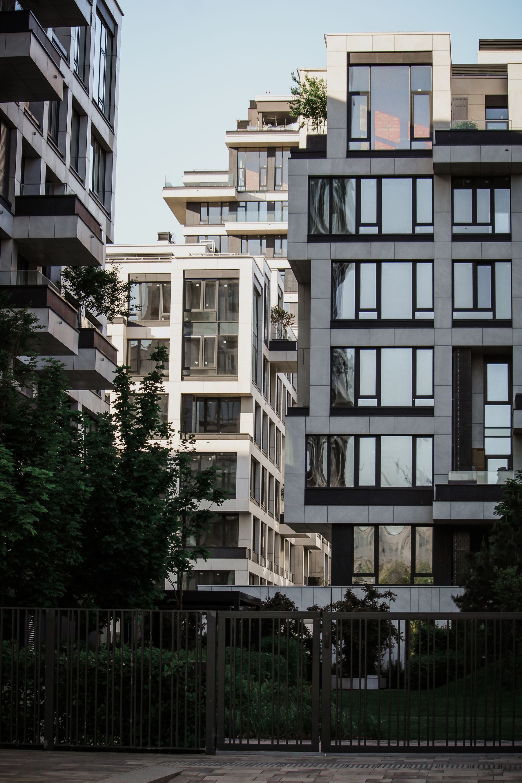 Distinctive apartment building with contemporary balconies