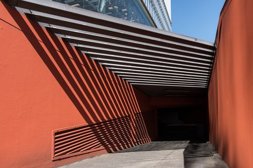 Free Angular architecture in Hamburg with striking sunlight shadows casting geometric patterns. Stock Photo