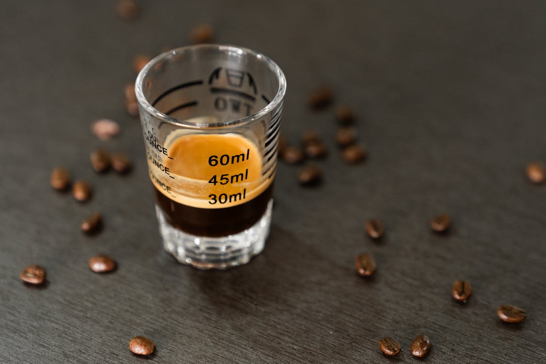 30ml Espresso with coffee beans