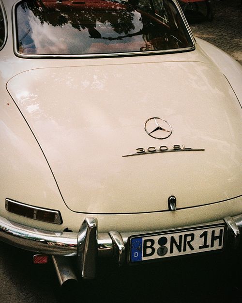 Free Vintage Mercedes-Benz 300 SL car showcased outdoors, Berlin, Germany. Stock Photo