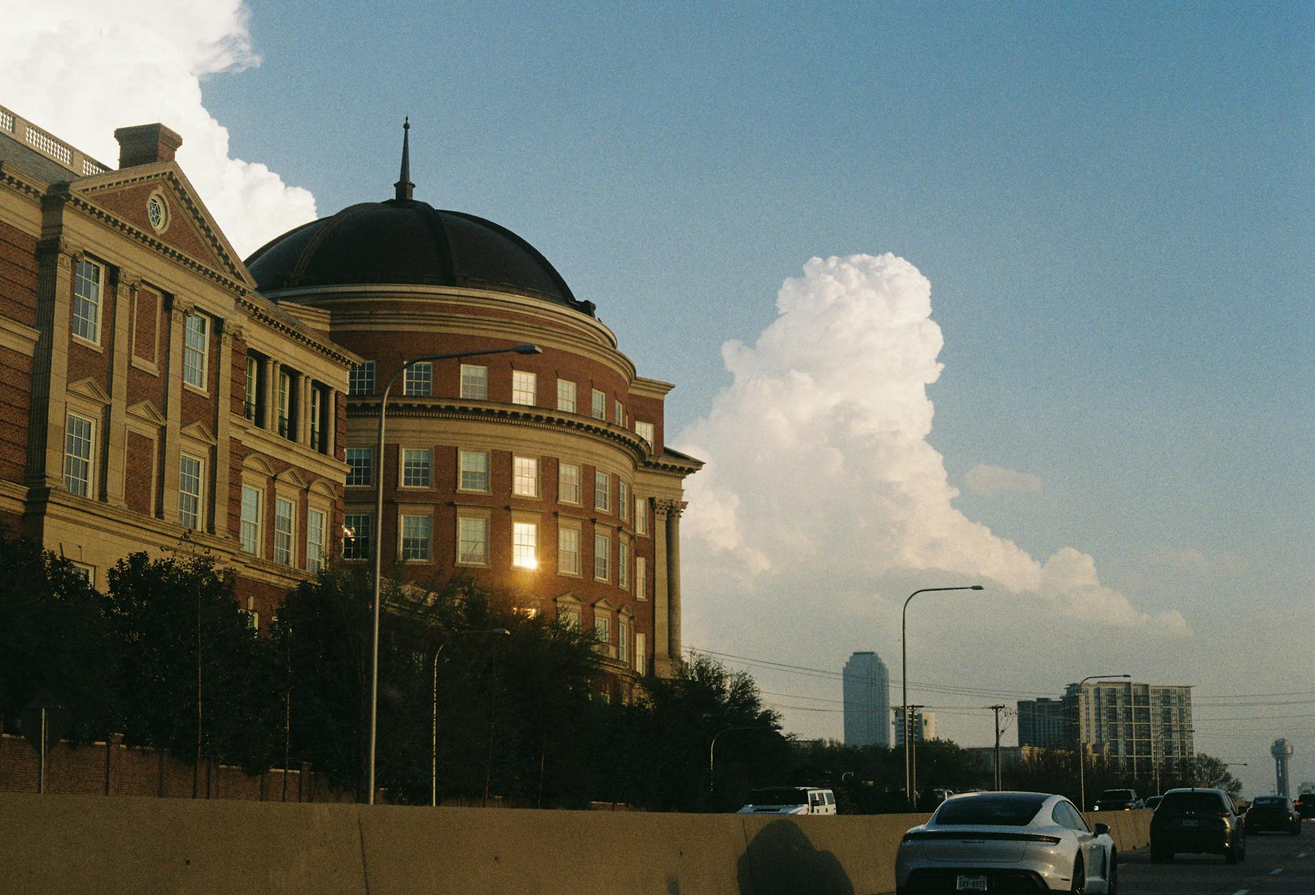 Dome of Old Parkland Hospital in Dallas, USA