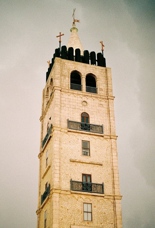 A tall tower with a clock on top