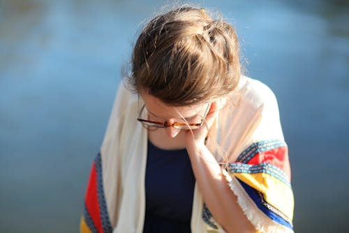 Woman Wearing Eyeglasses on Selective Focus Photo