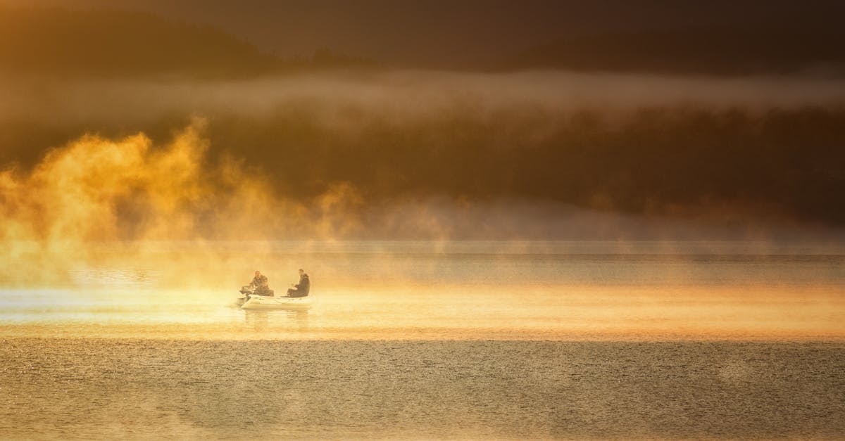 Free stock photo of fisherman, foggy lakes, foggy morning