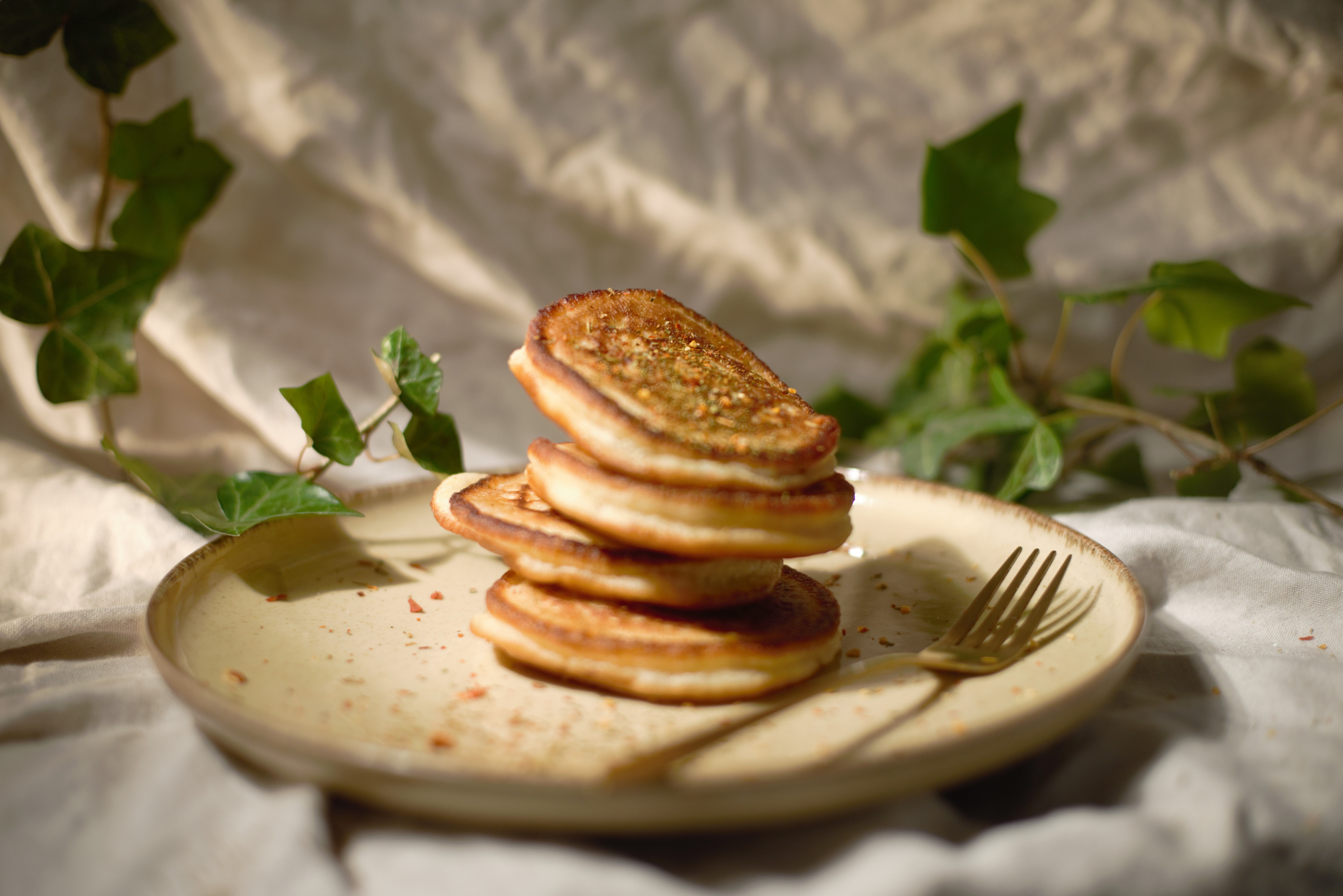 Herbed Pancakes with Fresh Berries