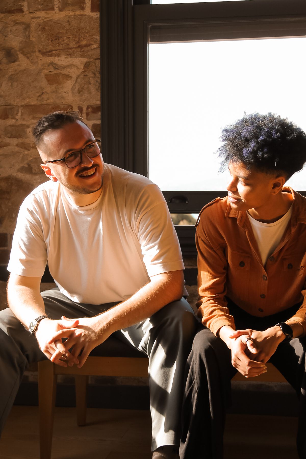 Men feeling relaxed and confident