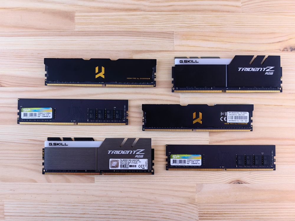 Computer Ram Stick Stackers Top View of a Variety of RAM Sticks · Free Stock Photo