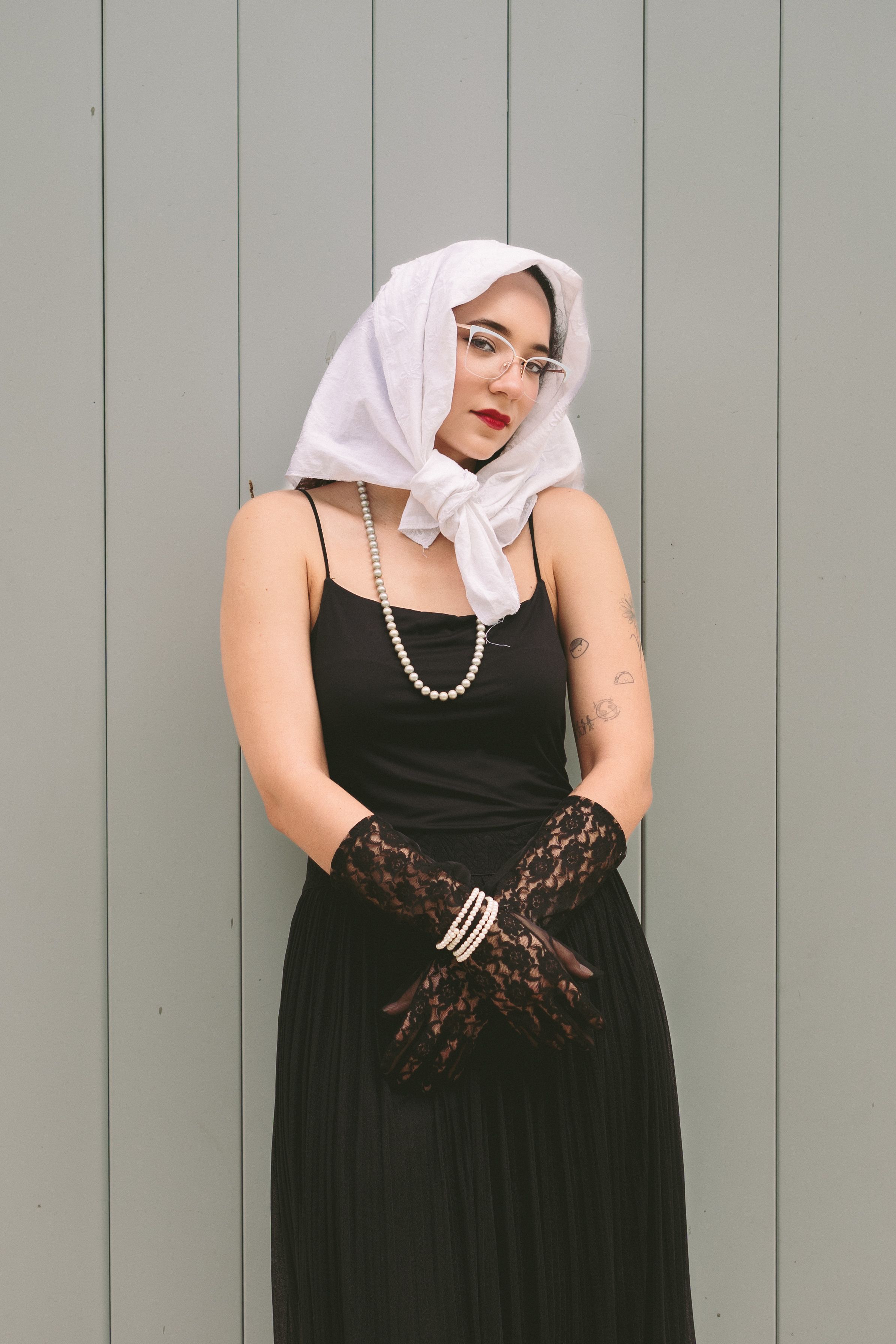slim fit dress slacks Black Scarf Draped Mini Dress