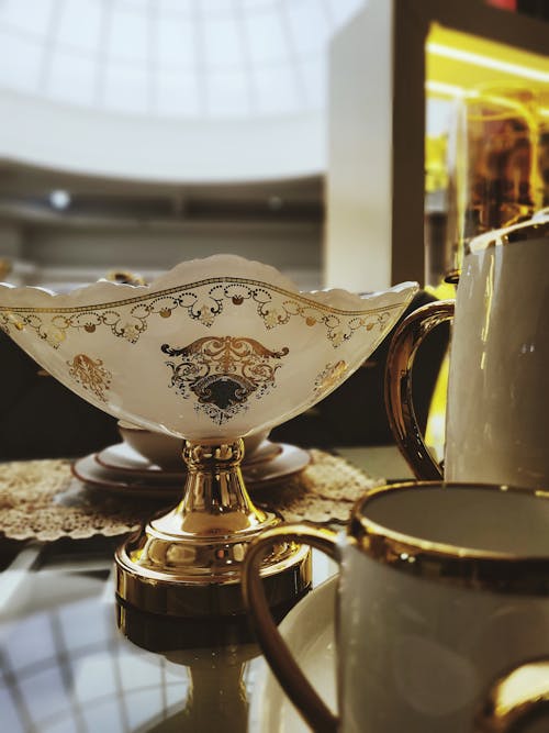 คลังภาพถ่ายฟรี ของ กาน้ำชาแก้ว, การจัดโต๊ะ, จานชาม