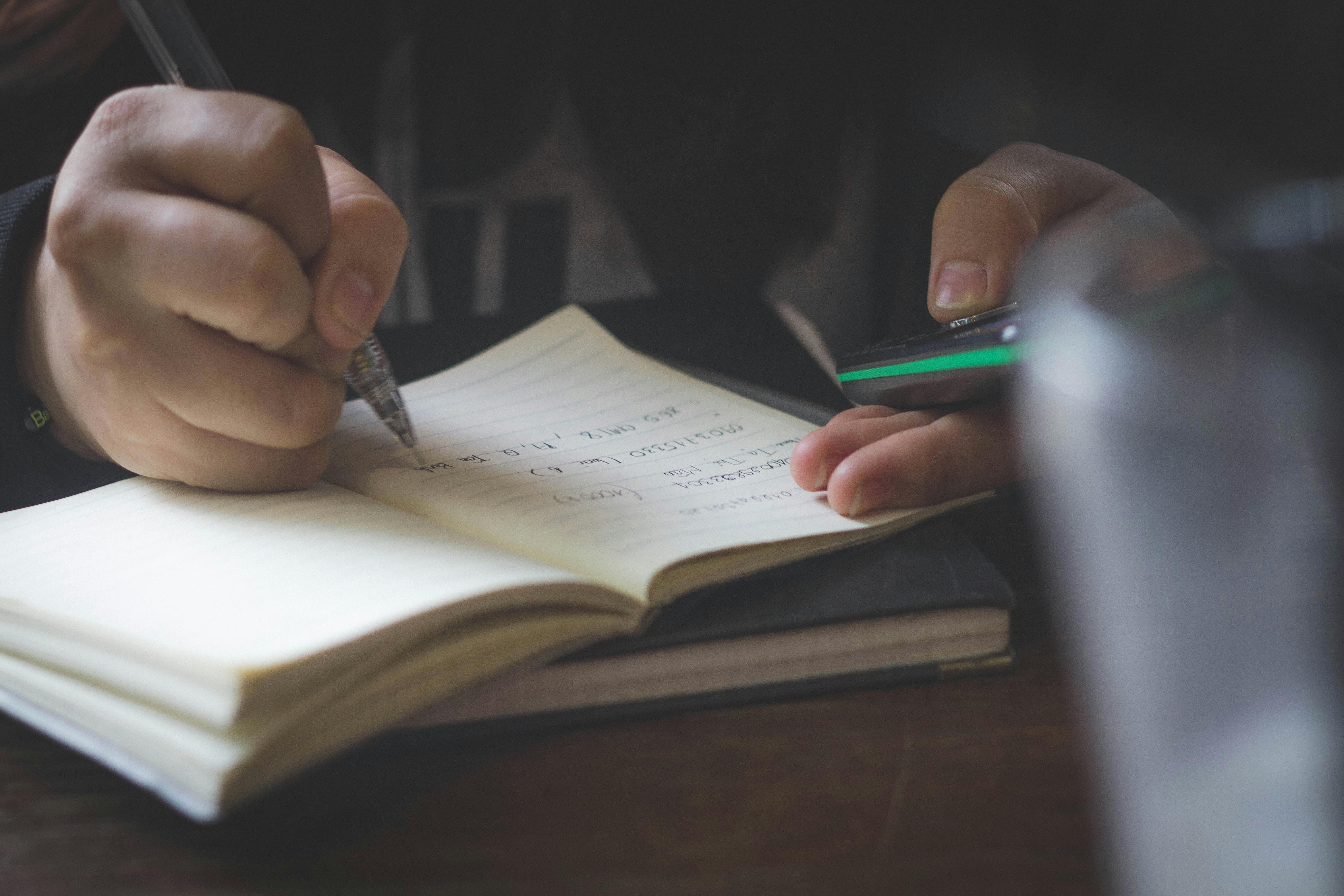 Free stock photo of hand, pen, writing, school