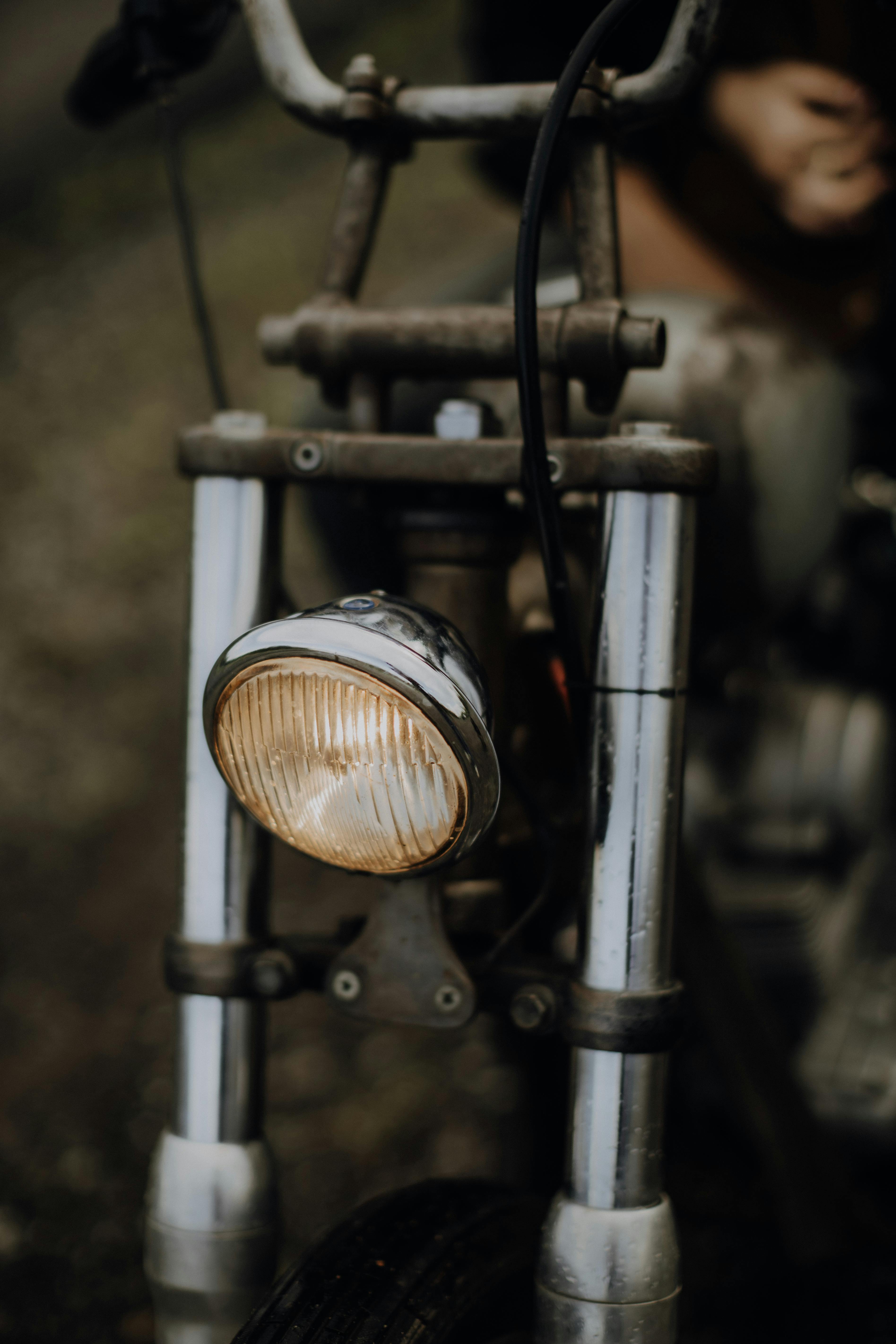 metal fork of motorcycle